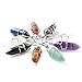 MIKINI 9pcs Silver Plated Wire Wrap Hexagon Pointed Cut Gemstone Healing Energy Natural Crystal Pendant Necklaces Pack, 18 Inches