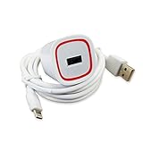 New Fast Rapid Wall Charger for Apple iPhone X 8+ 8 7 7 Plus 6 6S 6+ 6S+ SE - 5 Foot 8 Pin Cable 5v / 2.4 Amp - White Red LED