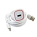 New Fast Rapid Wall Charger for Apple iPhone X 8+ 8 7 7 Plus 6 6S 6+ 6S+ SE - 5 Foot 8 Pin Cable 5v / 2.4 Amp - White Red LED