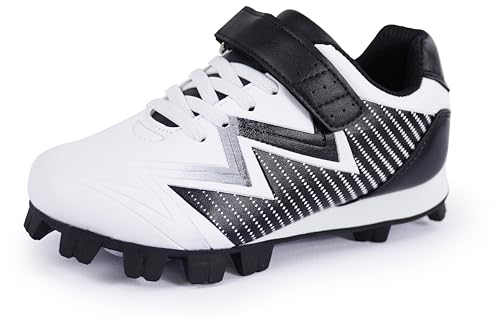 Sooneeya Baseball Cleats for Kids - Unisex-Child Rubber Molded Softball Cleat - Boys Girls Outdoor Athletic Shoes