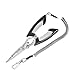 Booms Fishing H01 Small Fishing Pliers Scissors Braid Cutters Lightweight Stainless Steel Fishing Tools Split Ring Pliers Hook Remover - Black