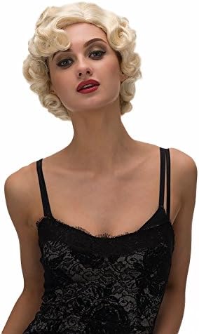 Glamorous, Curled Short 1920'S Inspired Blonde Wig: Diva