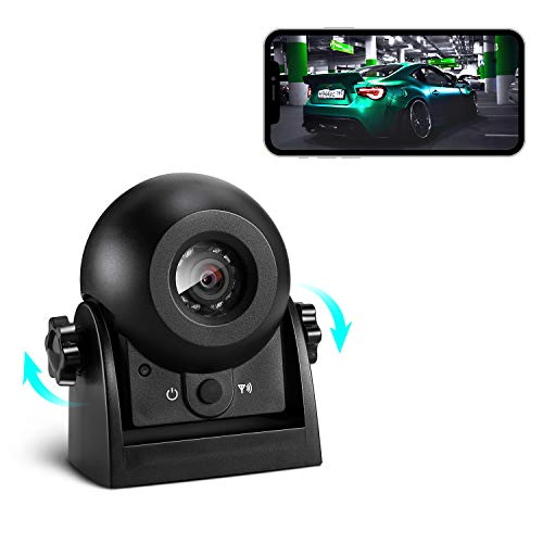 Uzone Wireless Rear-view Camera, WiFi Car Magnetic Rear-view Camera, Superb Night Vision, IP68 Waterproof Parking Camera, Hitch, for Truck, RV, Caravan, Trailer