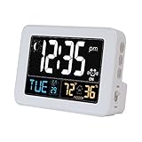 Intelli-Time Alarm Clock with USB Charger, Indoor Temperature and Humidity