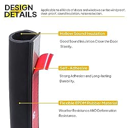 10Ft D-Shape Rubber Weather Stripping 3/8" X