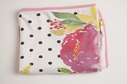 Premium Cotton Large Baby Swaddle Receiving Blanket Stretchy (White, Pinks, Floral)