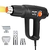 Heat Gun Variable Temperature, Meterk 1500W Hot Air Gun with 4 Nozzle Attachments (Great for DIY, Home Improvement, Contractors, Removing Paint)