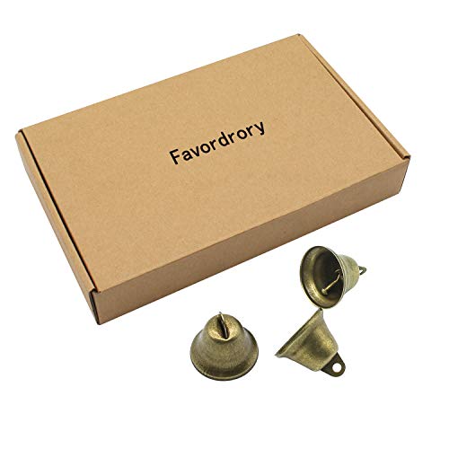 Favordrory 35PCS 38mm/1.5inch Vintage Bronze Jingle Bells, Craft Bells for Dog Potty Training, Housebreaking, Making Wind Chimes, Christmas Bell and etc