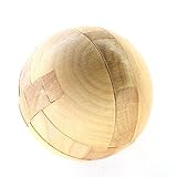 Sanmersen 3D Wooden Brain Teaser Puzzle Ball Lock - Diamond Cube Interlocking Jigsaw Puzzles for Teens and Adults