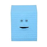 Face Bank Coin Eating Saving Bank , Automatic Money Box Piggy Bank for Kids Blue