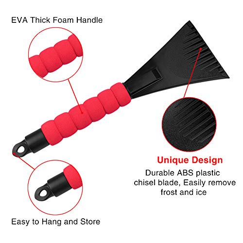 URlighting 1 Pcs Ice Scraper Mitt Glove, 1 Pcs Ice Snow Removal Shovel with Foam Handle, Snow Removal De-icer Tool Set for Car, Small Truck, SUV Windshield Window