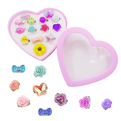 image for 24pcs Little Girl Jewelry Rings, Granmp Princess Pretend Play and Dres