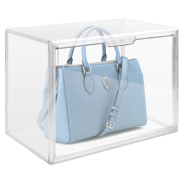 Clear Plastic Handbag Storage Organizer, Storage Boxes Drawer Organiser Container Stackable, 36x22x27cm, Acrylic Storage Drawers Makeup, Shoe Storage Boxes With Lids for Home, Acrylic Display Case