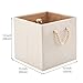 EZOWare Foldable Fabric Storage Bin with Cotton Rope Handle, Collapsible Resistant Basket Box Organizer for Nursery, Closet, and More (Set of 2, Beige)
