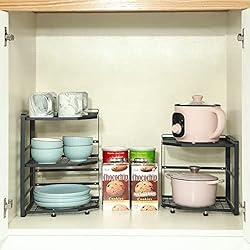 LUMAMU 2 Pack Stackable Corner Shelf Stand, Height