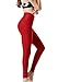 Tesla TM-FYP54-RED_Medium Yoga Pants High-Waist Leggings w Side Pockets FYP54