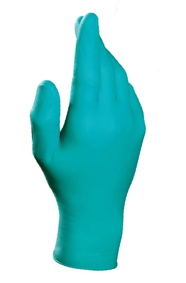 MAPA Professional SOLO 977 – Disposable Gloves with Chemical Protection, Used as Medical Gloves and in Cosmetics/Chemical industries, Green, Size 9 (Box of 100) Protective Gloves