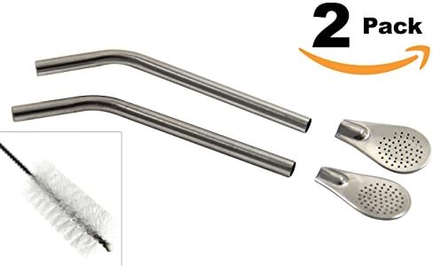 Steelution: Bombilla Filter Straw for Yerba Mate, Loose Tea, with Easy-clean Filter and Straw CleanerShips in Non-plastic Packaging
