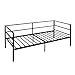 GreenForest Daybed Frame Twin, Steel Slats Platform Strong Support, Box Spring Mattress Replacement, Metal Day Bed Frame Foundation with Headboard for Living Guest Room, Black