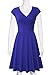 Lotusmile Elegant Dresses, Womens Casual Dress A Line Cap Sleeve V Neck Small Blue
