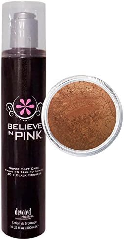 Devoted Creations BELIEVE IN PINK 30X Black Bronzer - 10 oz + Giselle Cosmetics Gold Digger Bronzer Powder 2g