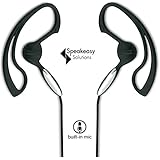 SpeakEasy Corded Over the Ear Handsfree Boom Headphones - Compatible with 3.5mm and 2.5mm Phones - iPhone, Samsung Galaxy, Android, HTC, LG - Cloth Style Cord!
