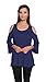 Free to Live Women's Cold Shoulder Bell Sleeve Top - Made in USA