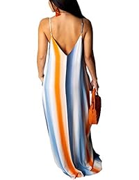 Vestido de verano para dama, estilo informal, sexy, a rayas, con bolsillos, talla grande