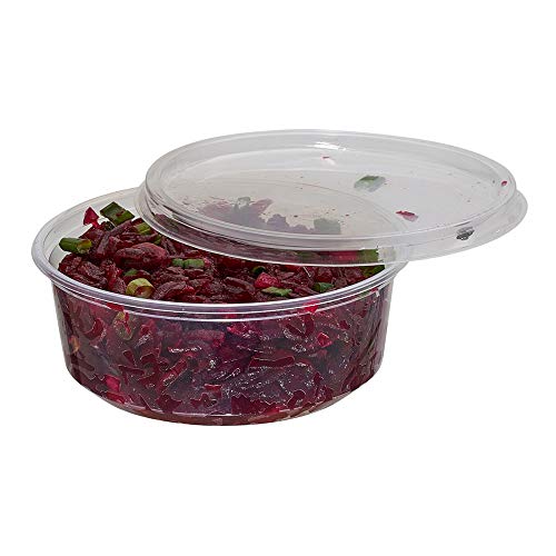 (100 Pack) 8 oz Deli Containers with Lids Combo, BPAFree Translucent Plastic Deli Food Storage