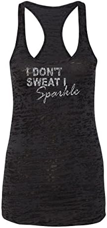 Orange Arrow Womens Fitness Tanks (XL, Black) - I Don't Sweat I Sparkles - Fitness Tank Tops by Echona Apparel