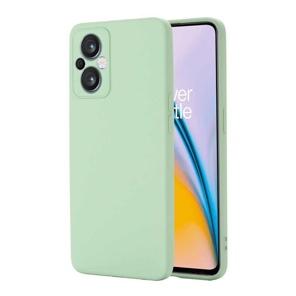 BRAND SET Case for OPPO F21 Pro 5G/Reno8 Lite 5G Liquide Silicone Phone Case, with Microfiber Cloth Lining Cushion Soft Touch Protective Cover for OPPO F21 Pro 5G/Reno8 Lite 5G-Green