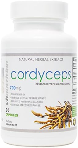 Cordyceps | 1400 mg Powder Capsules | 7% Cordycepic Acid Extract | 30 Day Supply