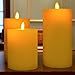 smtyle Flameless Candles for Fireplace Candelabra or Desk Decor Flickering with Moving Flame Wick Bright Pillar Candle with Remote Control Timer Battery Operated Ivory Flat Top 3