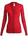 Luna Flower Women's Classic Snap Button Front Tunic V-Neck Slim Fit Cardigans