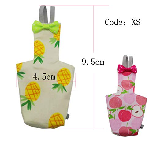 3D Stereoscopic Waterproof Washable Reusable Bird Parrot Diaper Flight Suit Nappy,Soft Pet Pee Pad Suitable for Parrot Macaw,African Grey Budgie Parakeet,Cockatoos,Parrot Bird Diaper (XS, fruit) - Thumbnail 2