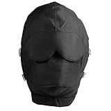 Leather Mask Hood with Blinders, Ball Gag, Mouth & Mouth Cover