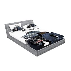 Ambesonne Cars Fitted Sheet & Pillow Sham