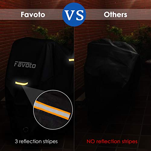 favoto funda para motocicleta para todas las estaciones clima universal calidad superior impermeable protección solar para exteriores duradera noche reflectante con orificios para cerraduras y bolsa de almacenamiento se adapta a motocicletas de hasta 96.5