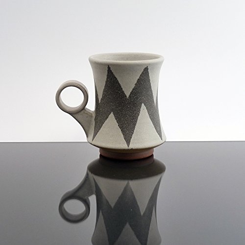 Buy Modern Handmade mug. Two shades of grey coffee mug with ergonomic