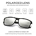 DeBuff Mens Square Polarized Sunglasses Stylish Driving Sun Glasses - TAC, UV400 (Matte Black/Silver)