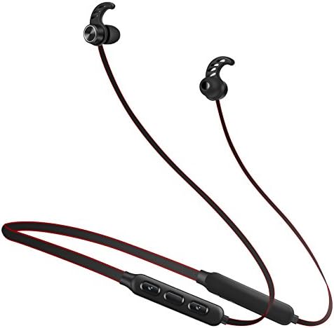 FSTCOM V4.1 Bluetooth Headphones Wireless Neckband Headset Stereo Noise Cancelling Music Sports Earbuds (Black+Red)