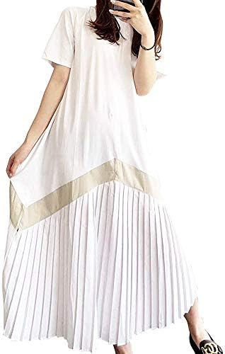 [エアバイ] 【長袖追加】 マキシ丈 ロング プリーツ ワンピース 体型カバー マタニティ M～XL レディース