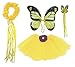 Girls Yellow Butterfly Monarch Dress Up Costume Age 3-7