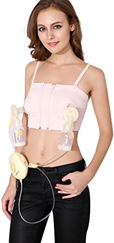 GreatMe Women Hands-free Breastpump Pumping Medela Bra, L (L/XL/XXL), Soft Pink
