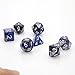 Oun Nana Polyhedral 7-Die Dice Set-Blue-Steel with White