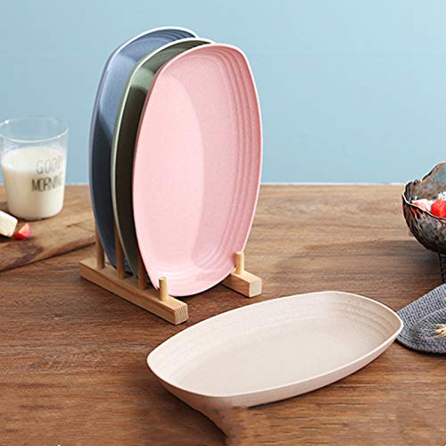 Yopay 8 Pack Wheat Straw Plates, 11 Inch Microwave Safe Lunch Dinner