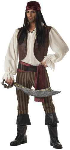 Pirate Dressing Up Costumes - California Costumes Men's Rogue Pirate Costume, Brown, Size