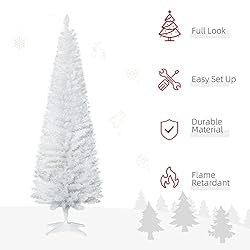 HOMCOM 6' Artificial Pencil Christmas Tree, Slim