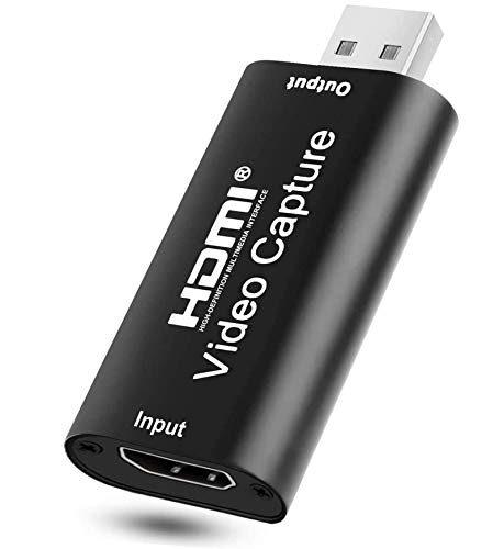 T Tersely Portable Audio Video Capture Cards, HDMI to USB 2.0 1080P 4K Record Via DSLR Camcorder Action Cam Link for High Definition Acquisition, Live Broadcasting, Video Conference, Teaching, Gaming