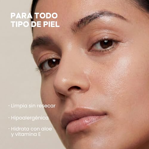 Elementa Toallitas Desmaquillantes Individuales, Toallitas Húmedas para Desmaquillar Ojos y Rostro, con Aloe Vera y Vitamina E, Hipoalergénicas, Biodegradables | 20 Toallitas Individuales